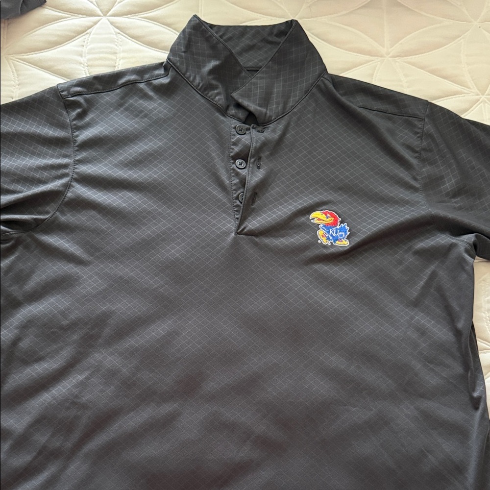 Antigua Black Polo Shirt with Embroidered Logo